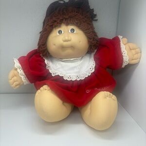 1982 Cabbage Patch Kids Doll in Red - Brown Hair Brown Eyes - Xavier